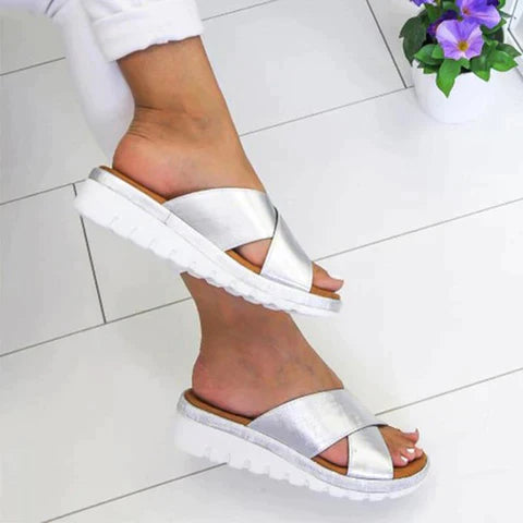 Claudia - Sandalias ergonómicas de tendencia - Plateado