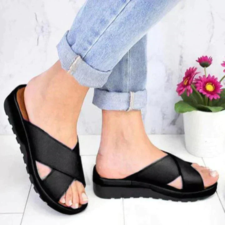 Claudia - Sandalias ergonómicas de tendencia - Negro