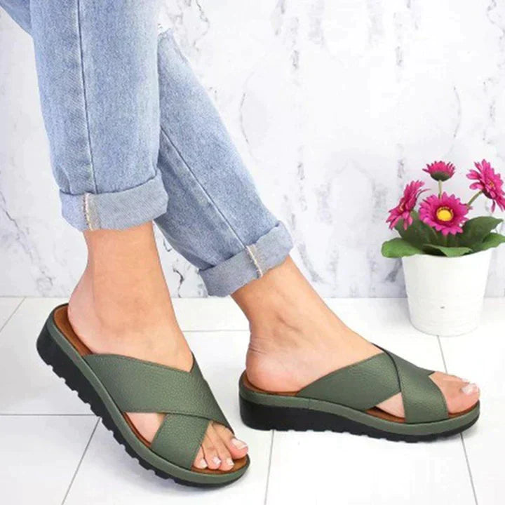 Claudia - Sandalias ergonómicas de tendencia - Verde