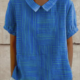 Mara - Camisa Listrada Geométrica Elegante