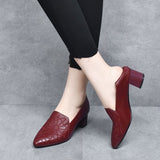 Olena - Zapatos de Tacón en Piel Vegana con Bordado Delicado