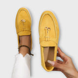 Mocasines Beiges para Ella con Cordón Decorativo