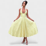 Halina - Vestido midi con corsé elegante