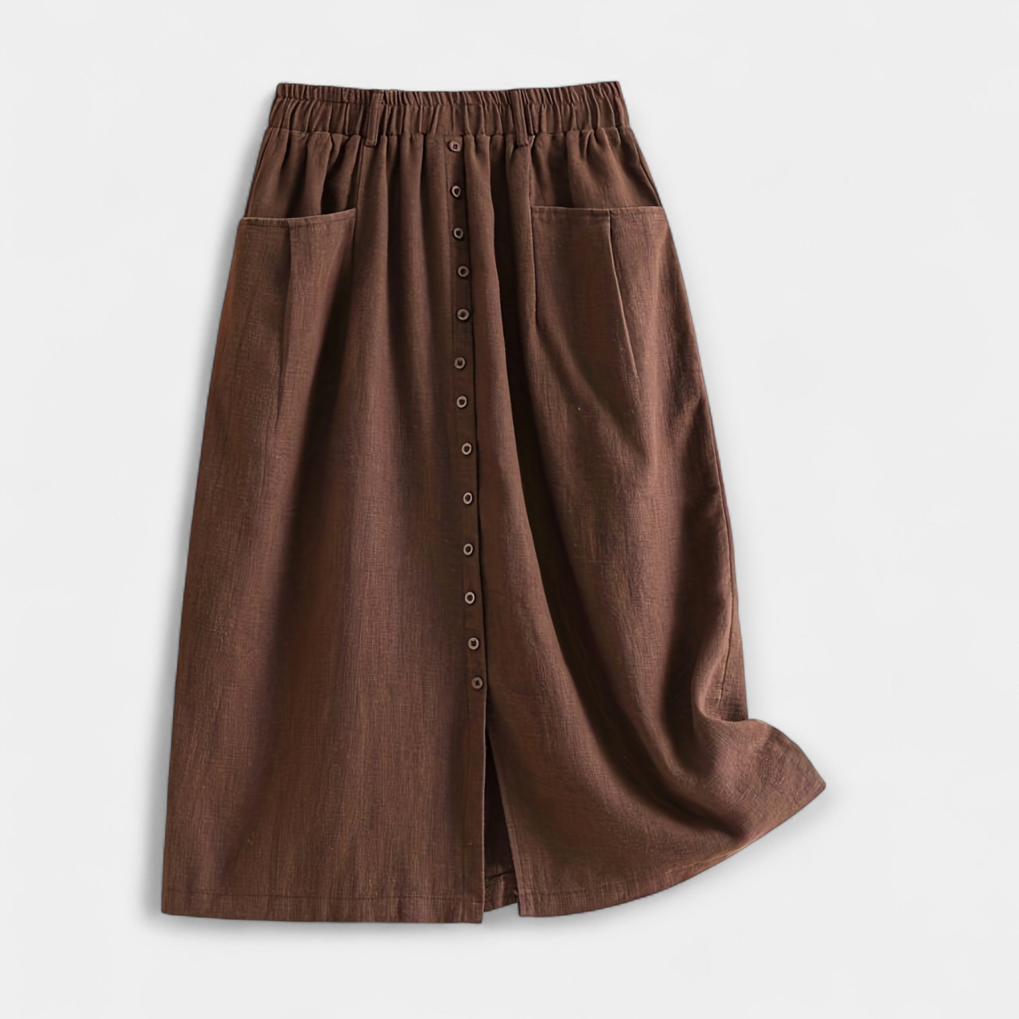 Falda Midi con Lavado Elegante