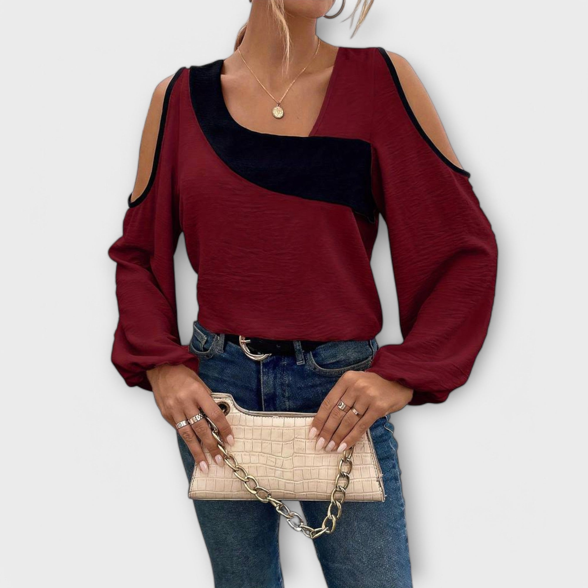 Escarlata - Blusa de escote cuadrado