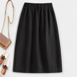 Falda Midi con Lavado Elegante