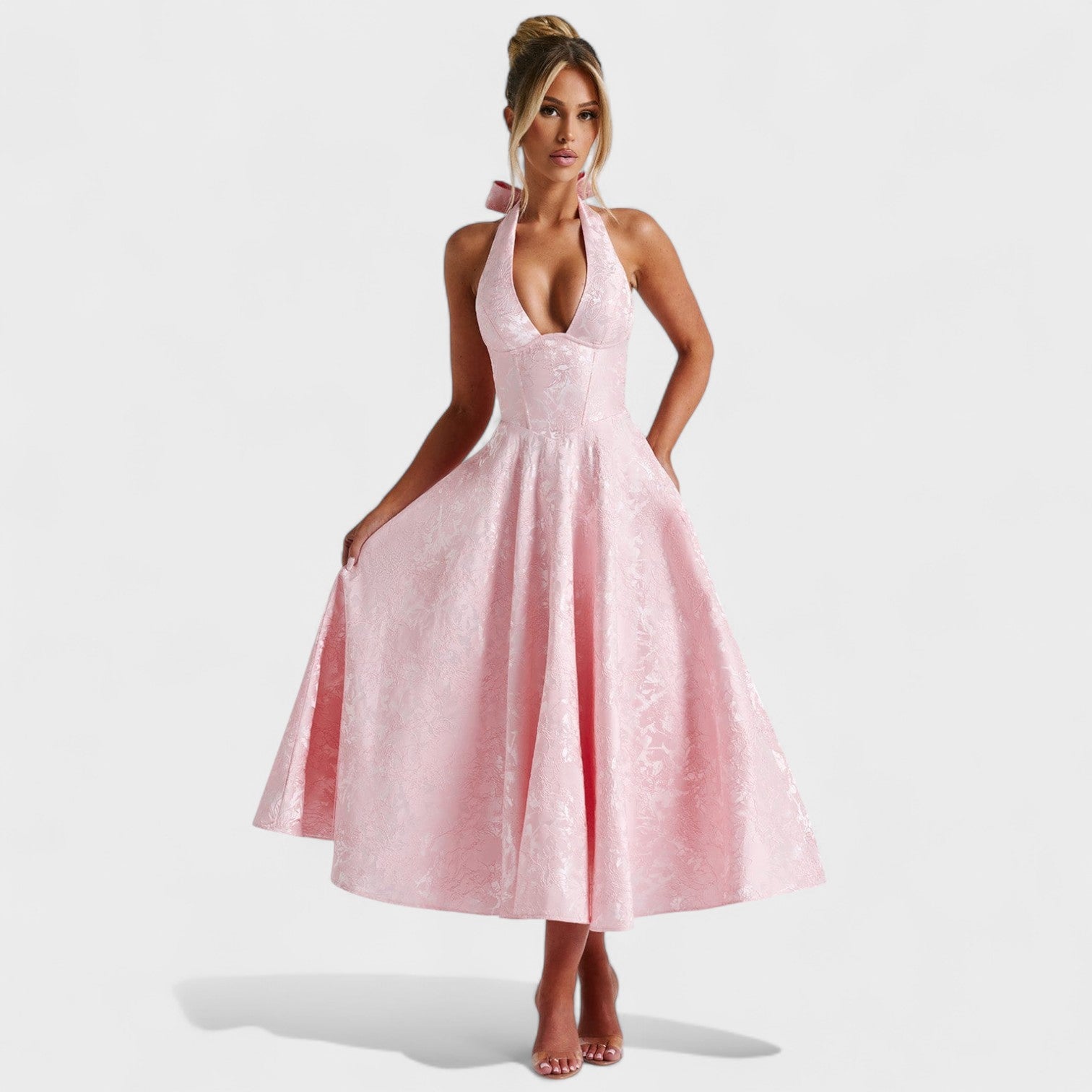 Efi - Vestido midi texturizado con elegancia moderna