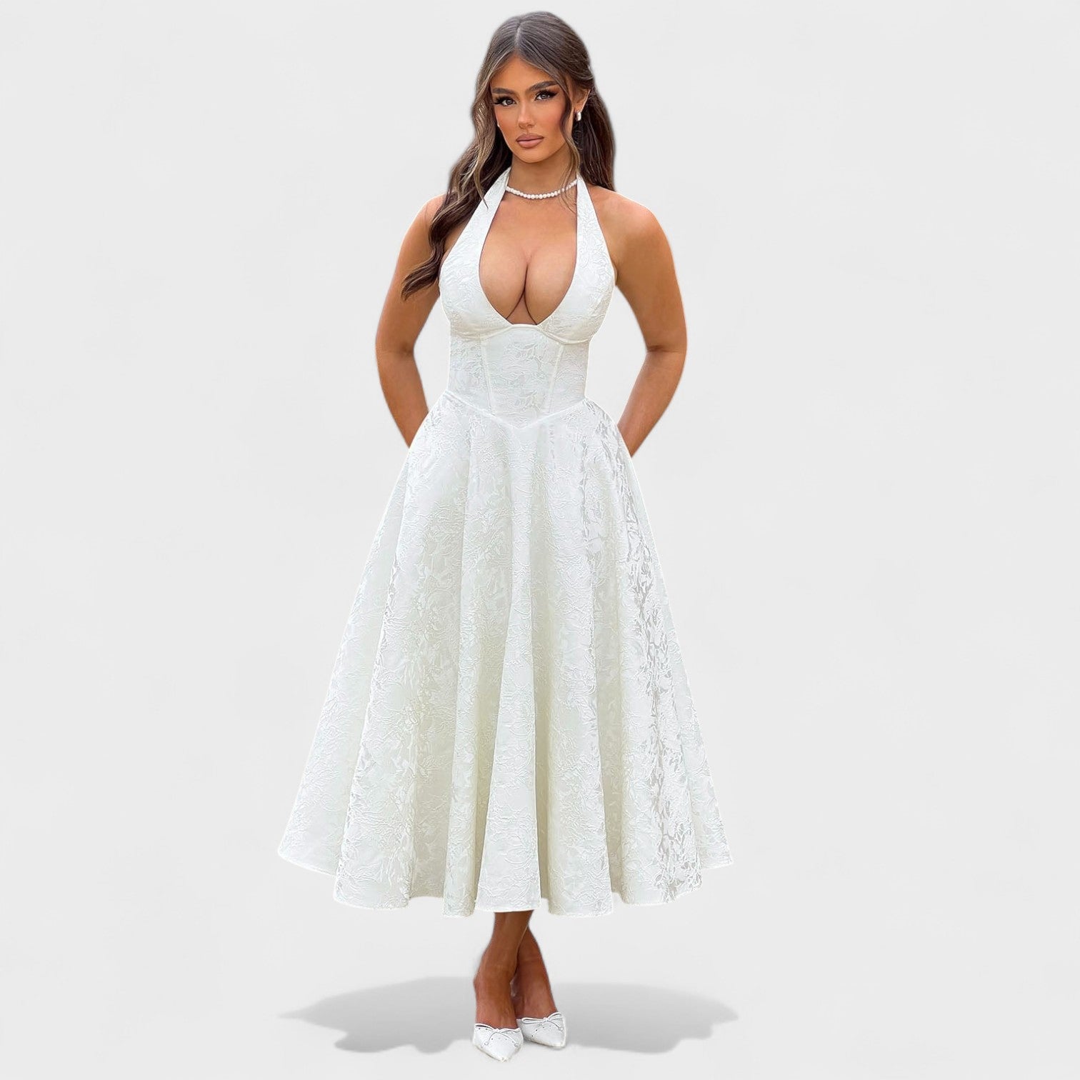 Efi - Vestido midi texturizado con elegancia moderna