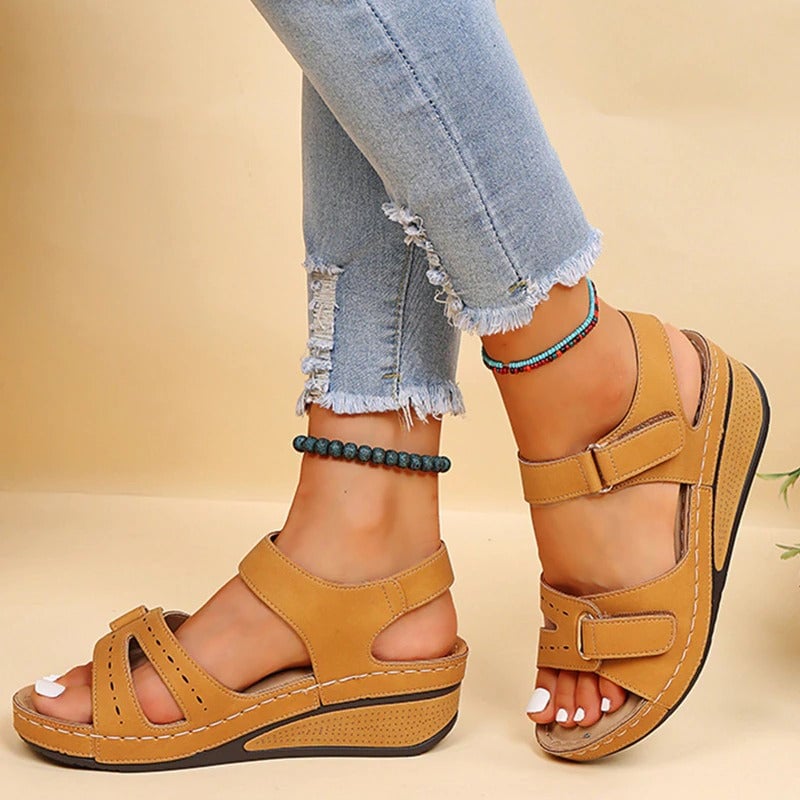 Eugenia - Sandalias cómodas para mujer - Amarillo
