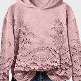 Sudadera con Capucha Efecto Encaje