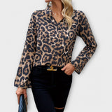 Catarina - Blusa casual de leopardo elegante