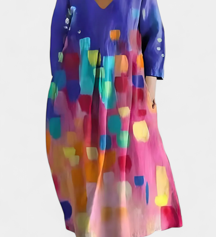Ana - Vestido Fluido con Estampado Elegante