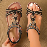 Flora - Sandalias estilo Ibiza - Negro/Marrón