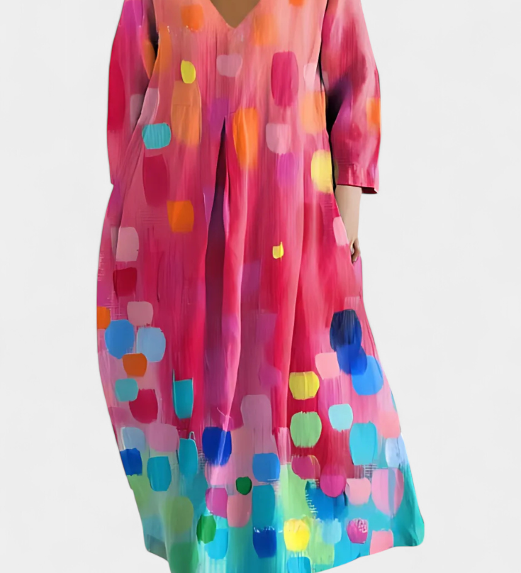 Ana - Vestido Fluido con Estampado Elegante