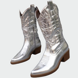 Botines de vaquera metálicos