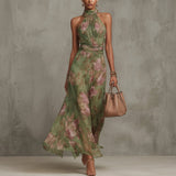 Ana - Vestido maxi plisado elegante