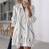 Daniela - Vestido de Camisa con Estampado Geométrico