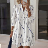 Daniela - Vestido de Camisa con Estampado Geométrico