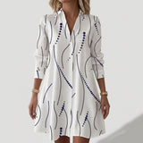 Daniela - Vestido de Camisa con Estampado Geométrico