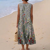 Viviana - Vestido de Campo con Bordado Floral Elegante