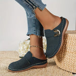 Gabriela - Sandalias de cuña chic - Azul Marino