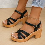 Gianna - Sandalias clásicas de tacón medio - Negro