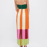 Paloma - Vestido Maxi Colorido a Rayas Elegante
