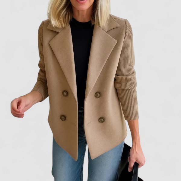 Marta - Abrigo Chic con Tejido de Punto
