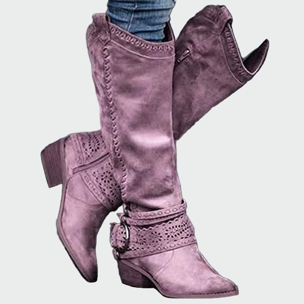 Botas de vaquera de cuero retro