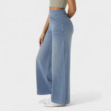 Irene - Pantalones de mezclilla de corte largo