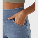 Irene - Pantalones de mezclilla de corte largo