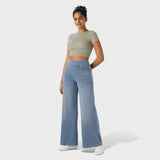 Irene - Pantalones de mezclilla de corte largo