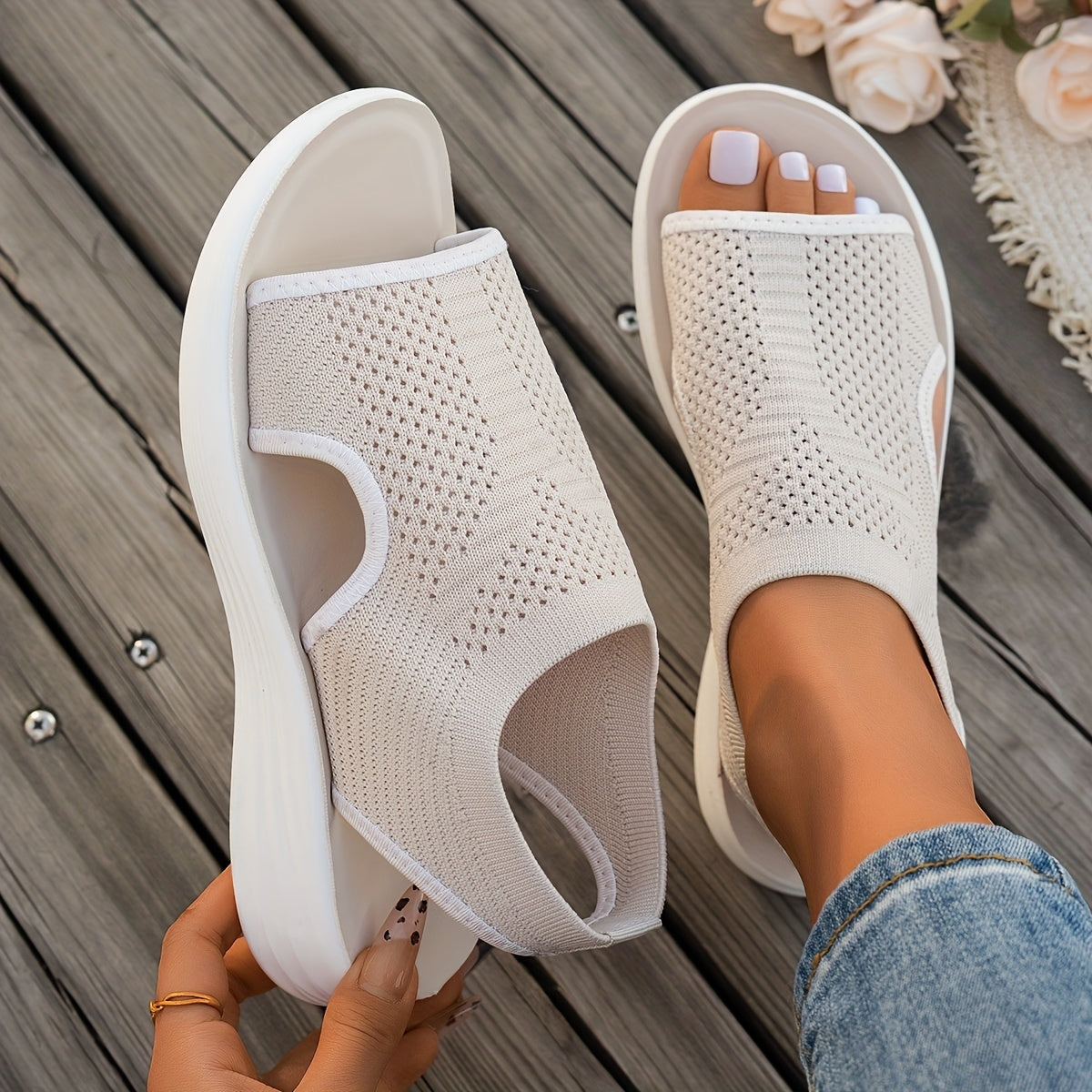 Leonor - Sandalias confort de estilo estival - Beige