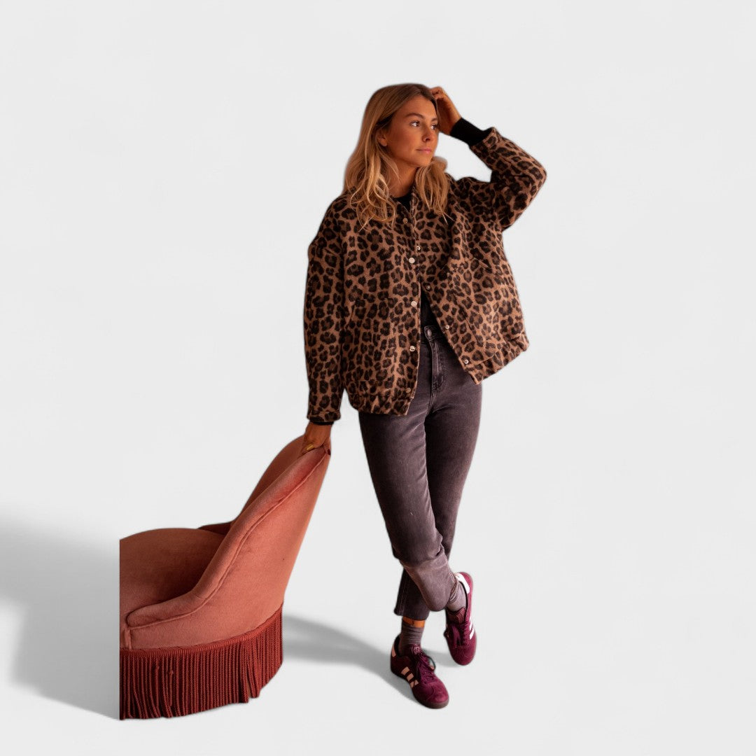 Rocío - Abrigo moderno de estampado leopardo