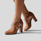 Juana - Zapatos de Tacón con Tiras Cruzadas