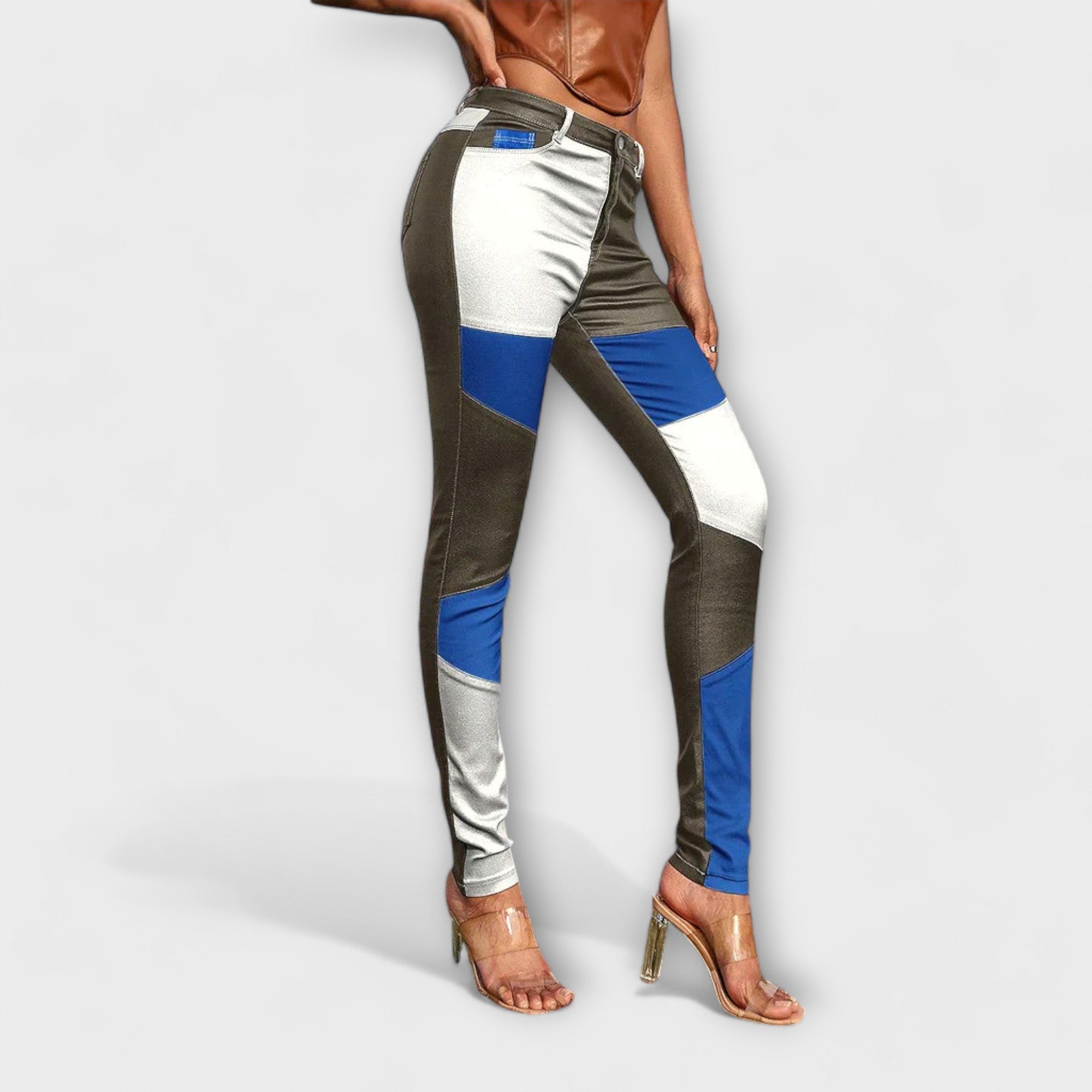 Calíope - Pantalones ajustados con estampado de colores