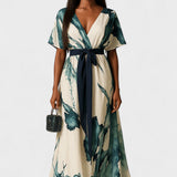 Vanesa - Vestido Largo Estampado Acuarela