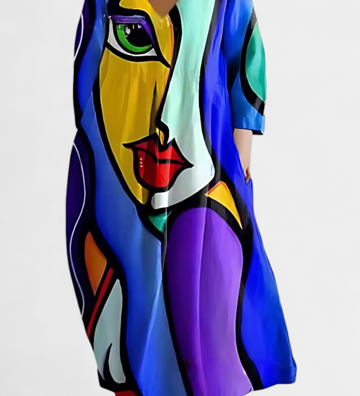 Ana - Vestido Fluido con Estampado Elegante
