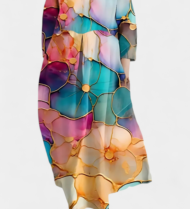 Ana - Vestido Fluido con Estampado Elegante